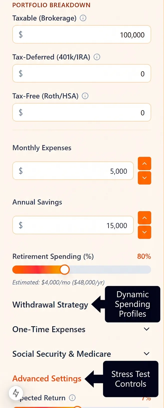 Retire Control Button RetireOps | Personal Portfolio Projection & Retirement Tracker